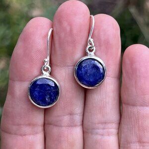 Sundance $148 NEW BLUE SAPPHIRE SEPTEMBER Sterling Silver 925 Handmade Earrings